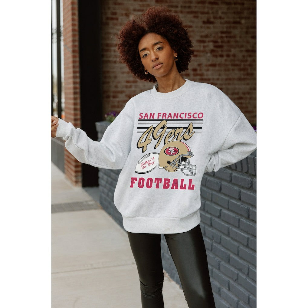 San Francisco 49ers  Gameday Couture Women's Home Turf Oversized Premium Fleece Pullover Sweatshirt