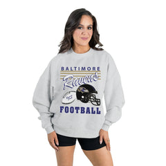 Baltimore Ravens  Gameday Couture Women's Home Turf Oversized Premium Fleece Pullover Sweatshirt