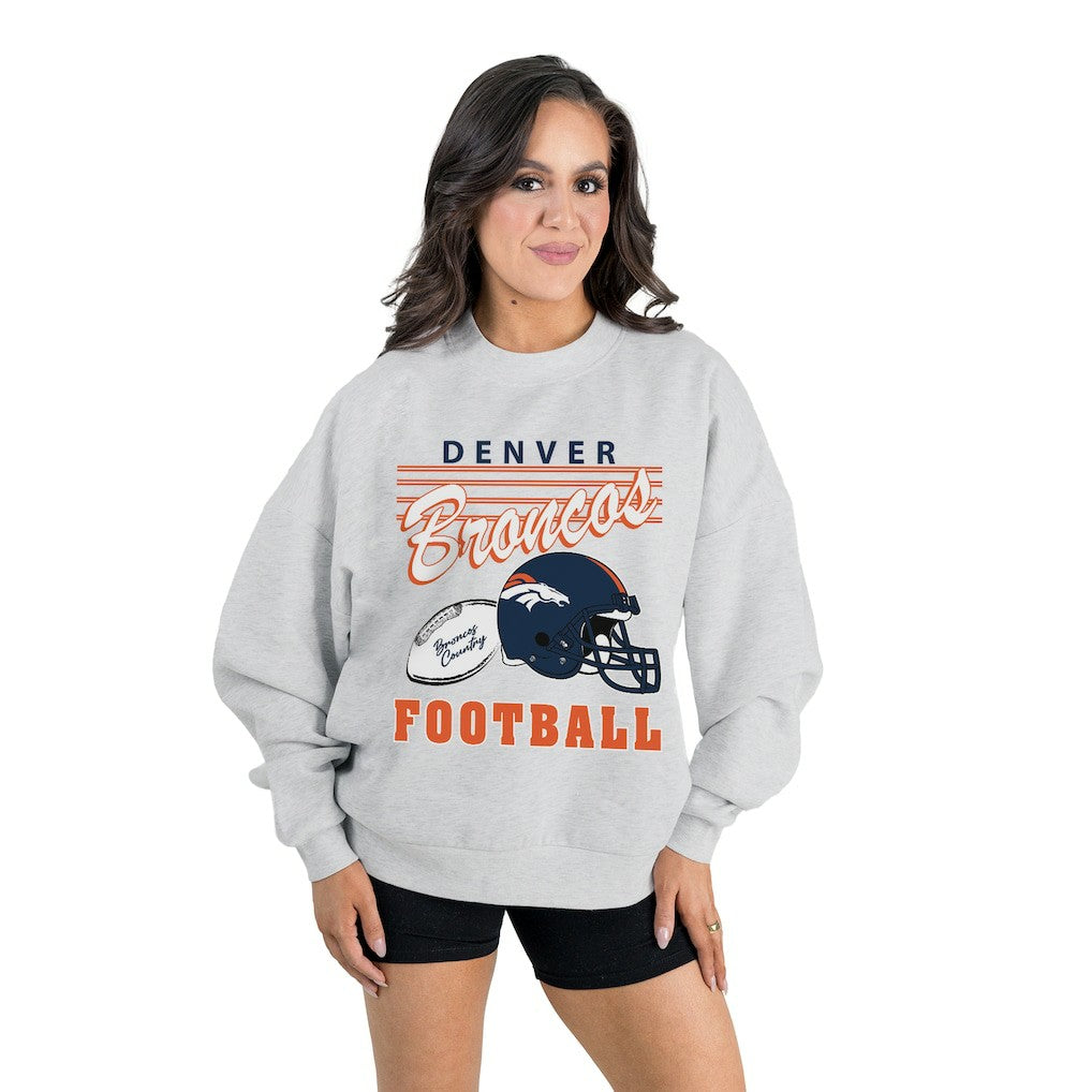 Denver Broncos  Gameday Couture Women's Home Turf Oversized Premium Fleece Pullover Sweatshirt