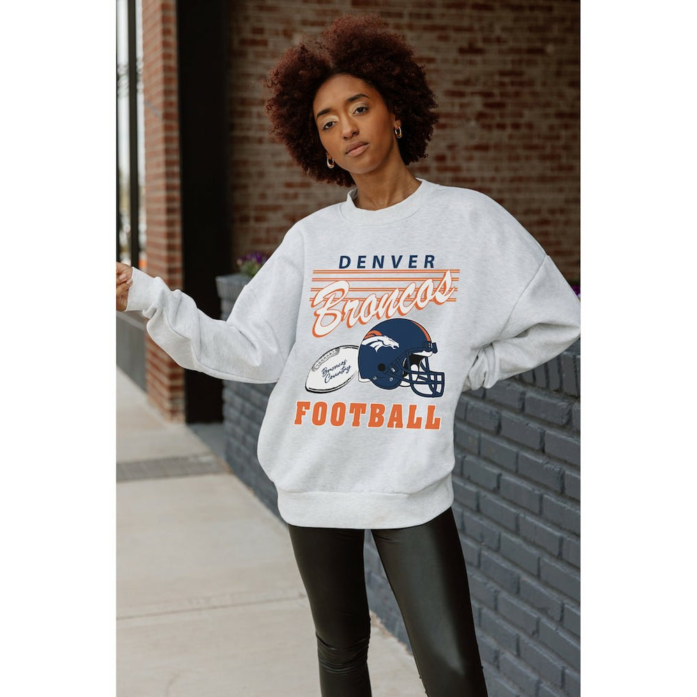 Denver Broncos  Gameday Couture Women's Home Turf Oversized Premium Fleece Pullover Sweatshirt