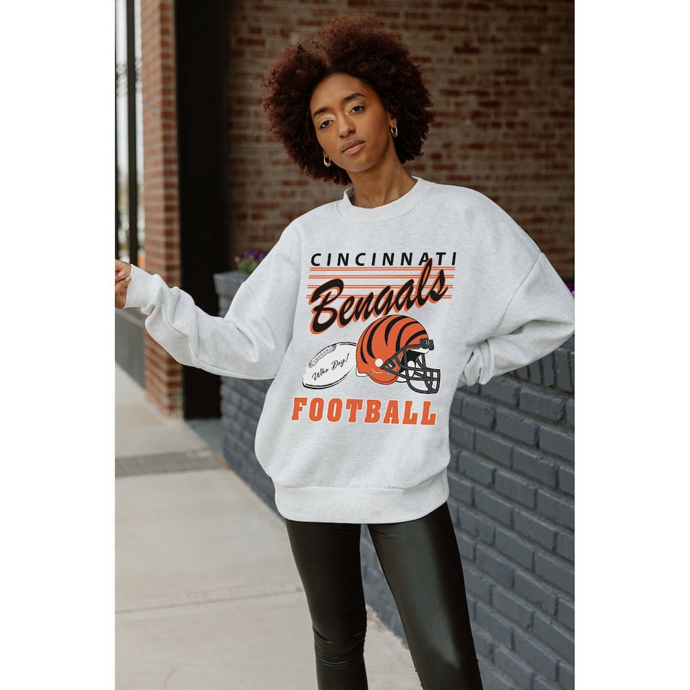 Cincinnati Bengals  Gameday Couture Women's Home Turf Oversized Premium Fleece Pullover Sweatshirt