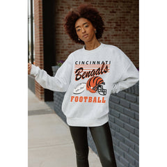 Cincinnati Bengals  Gameday Couture Women's Home Turf Oversized Premium Fleece Pullover Sweatshirt