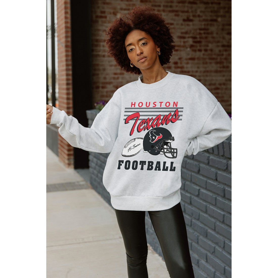 Houston Texans  Gameday Couture Women's Home Turf Oversized Premium Fleece Pullover Sweatshirt