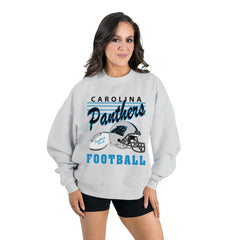 Carolina Panthers  Gameday Couture Women's Home Turf Oversized Premium Fleece Pullover Sweatshirt