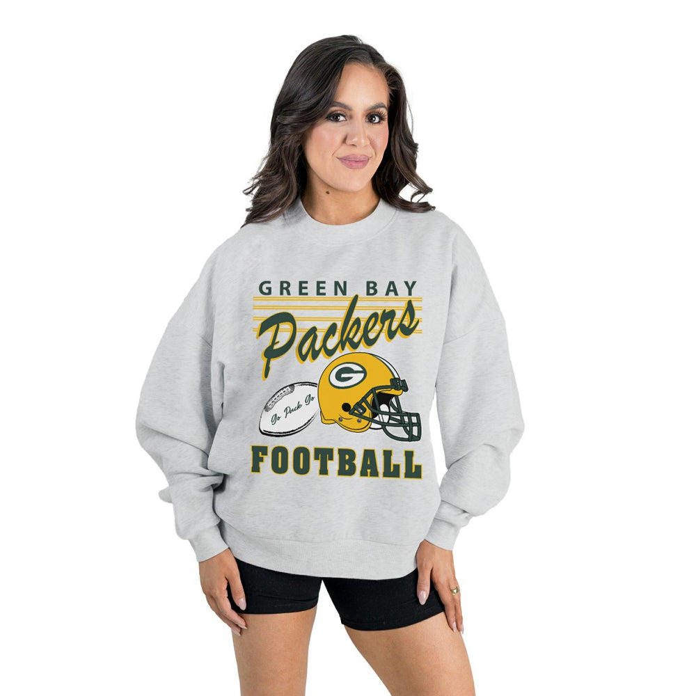 Green Bay Packers  Gameday Couture Women's Home Turf Oversized Premium Fleece Pullover Sweatshirt