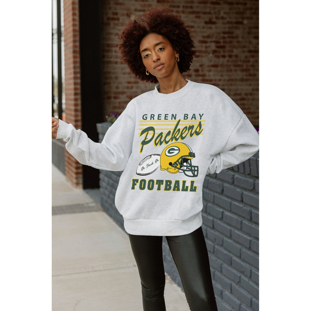 Green Bay Packers  Gameday Couture Women's Home Turf Oversized Premium Fleece Pullover Sweatshirt