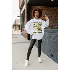 Green Bay Packers  Gameday Couture Women's Home Turf Oversized Premium Fleece Pullover Sweatshirt