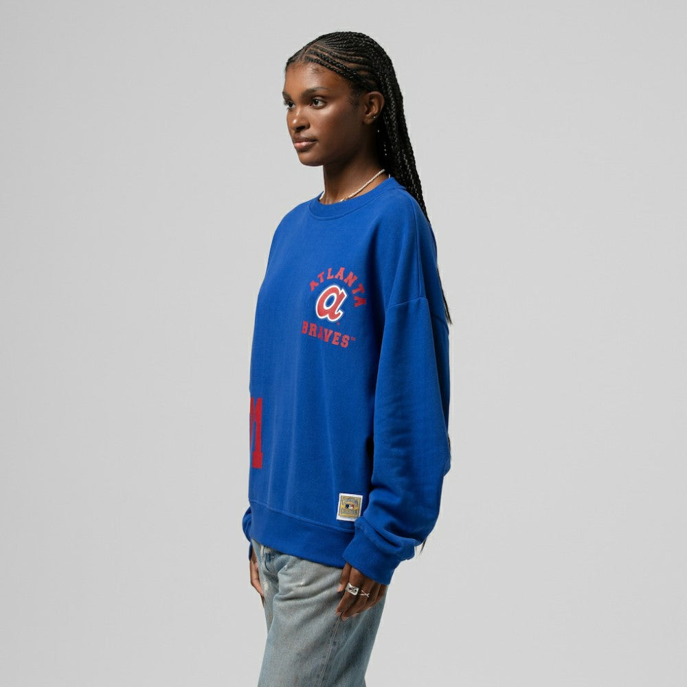 Atlanta Braves Mitchell & Ness Women's Cooperstown Collection Crewneck Sweatshirt | MLB Sale