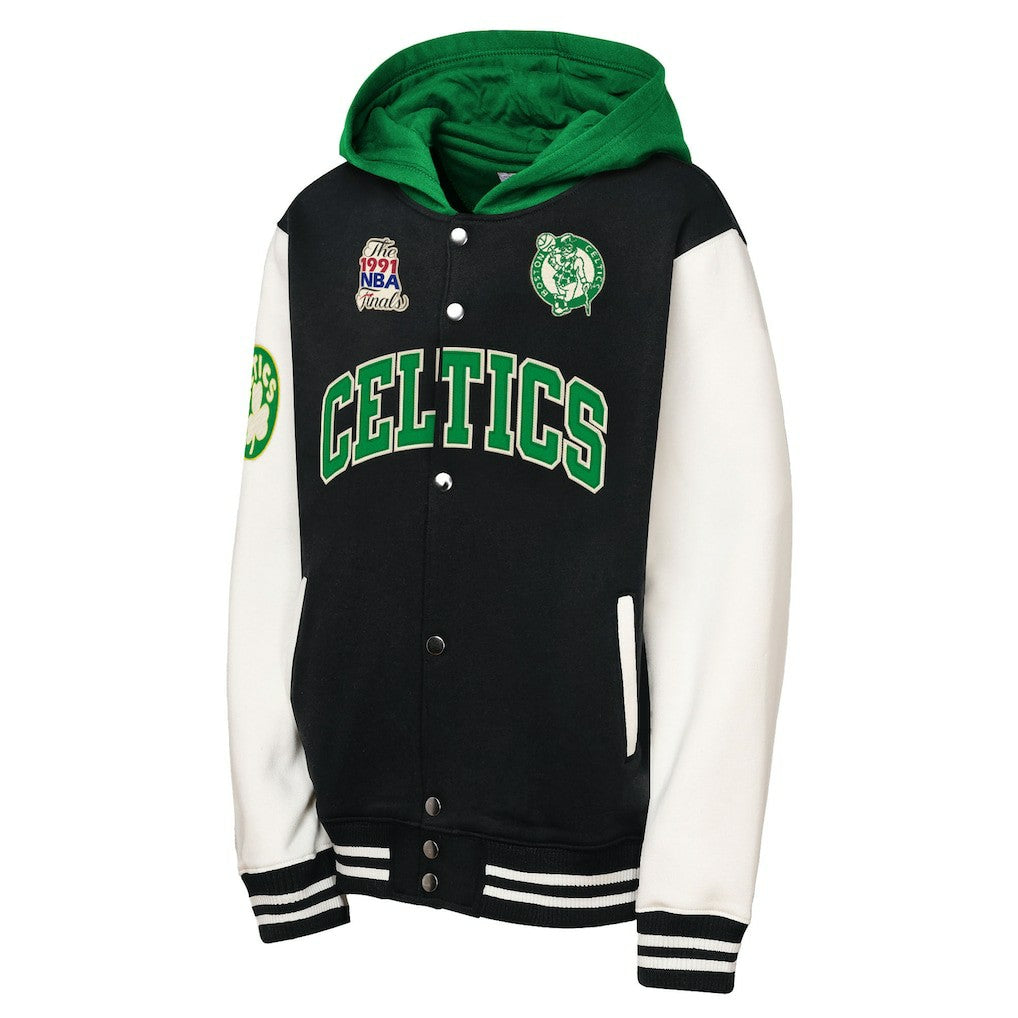 Boston Celtics Youth Hardwood Classics Courtside Fleece Full-Snap Hoodie Jacket Online