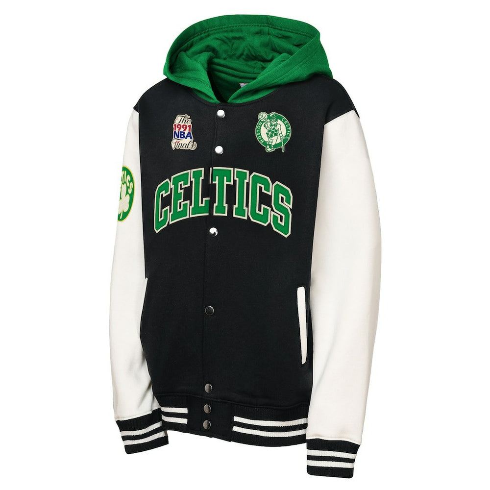Boston Celtics Youth Hardwood Classics Courtside Fleece Full-Snap Hoodie Jacket Online