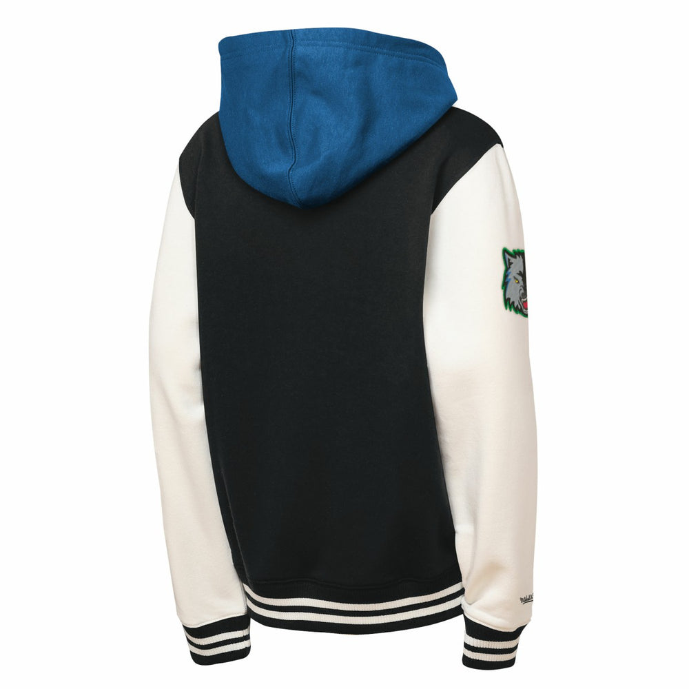 Minnesota Timberwolves Youth Hardwood Classics Courtside Fleece Full-Snap Hooded Jacket Online