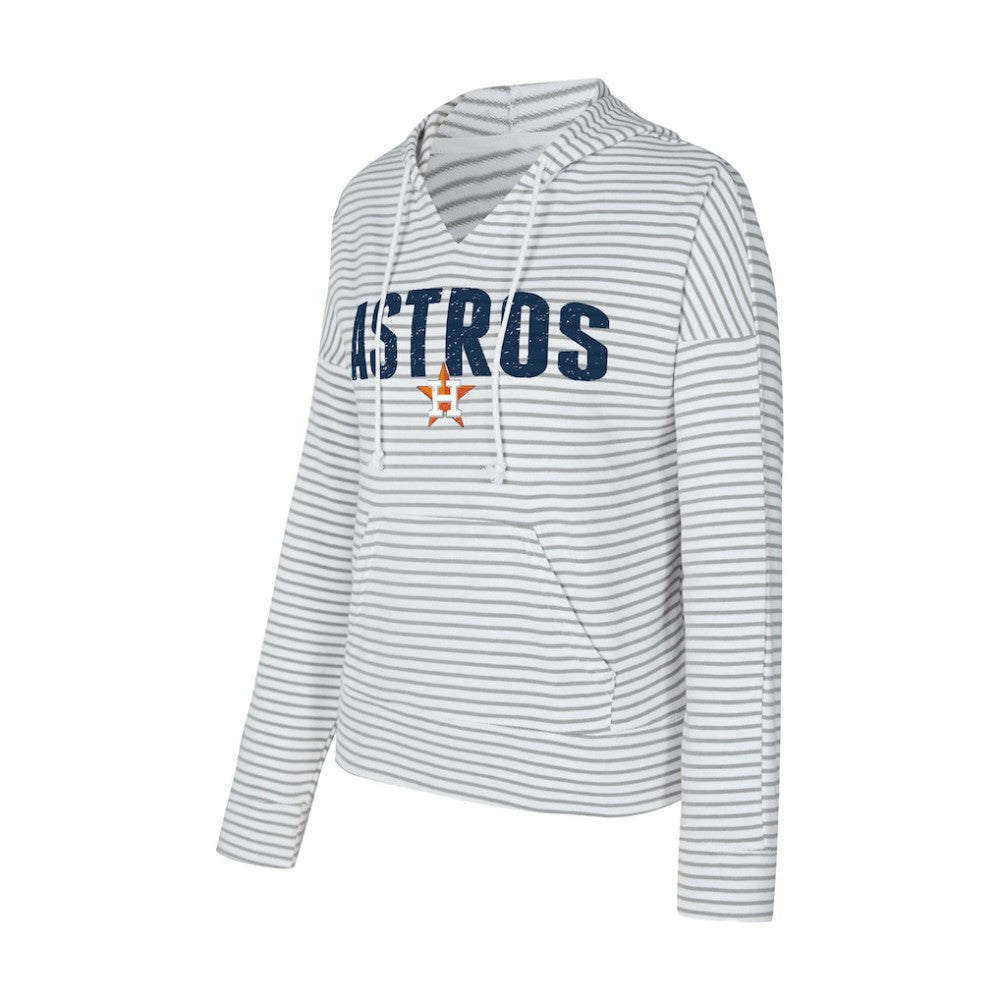 Houston Astros Concepts Sport Women's Liftoff Striped V-Neck Hoodie | MLB New