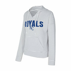 Kansas City Royals Concepts Sport Women's Liftoff Striped V-Neck Hoodie | MLB On Sale