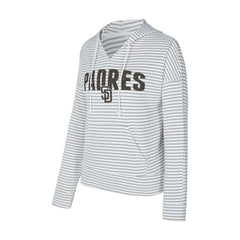 San Diego Padres Concepts Sport Women's Liftoff Striped V-Neck Hoodie | MLB Sale