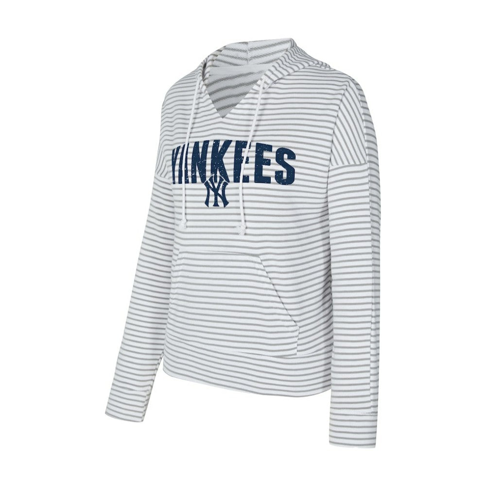 New York Yankees Concepts Sport Women's Liftoff Striped V-Neck Hoodie | MLB Near me