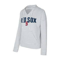 Boston Red Sox Concepts Sport Women's Liftoff Striped V-Neck Hoodie | MLB Outlet