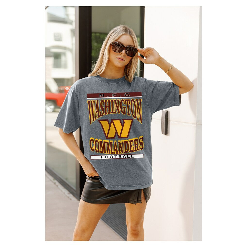 Washington Commanders  Gameday Couture Women's Oversized Classic Grind Washed T-Shirt