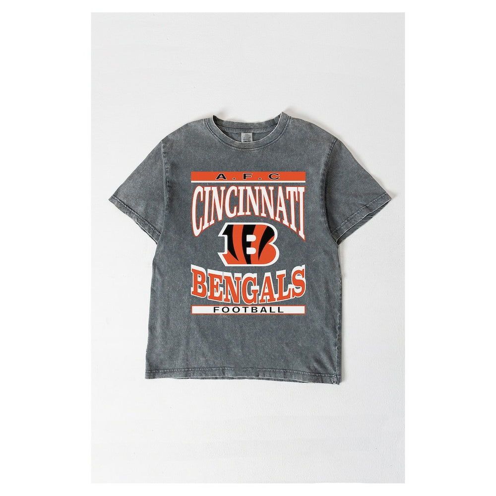 Cincinnati Bengals  Gameday Couture Women's Oversized Classic Grind Washed T-Shirt