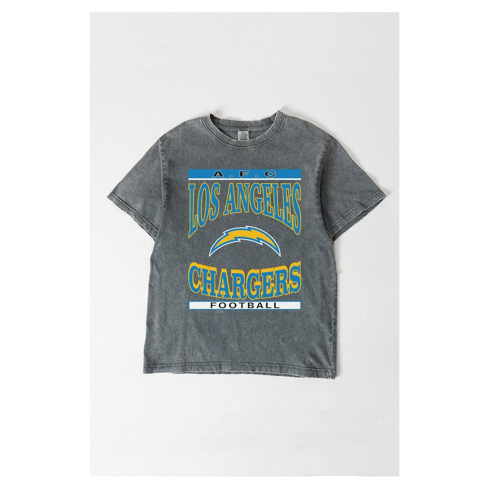 Los Angeles Chargers  Gameday Couture Women's Oversized Classic Grind Washed T-Shirt