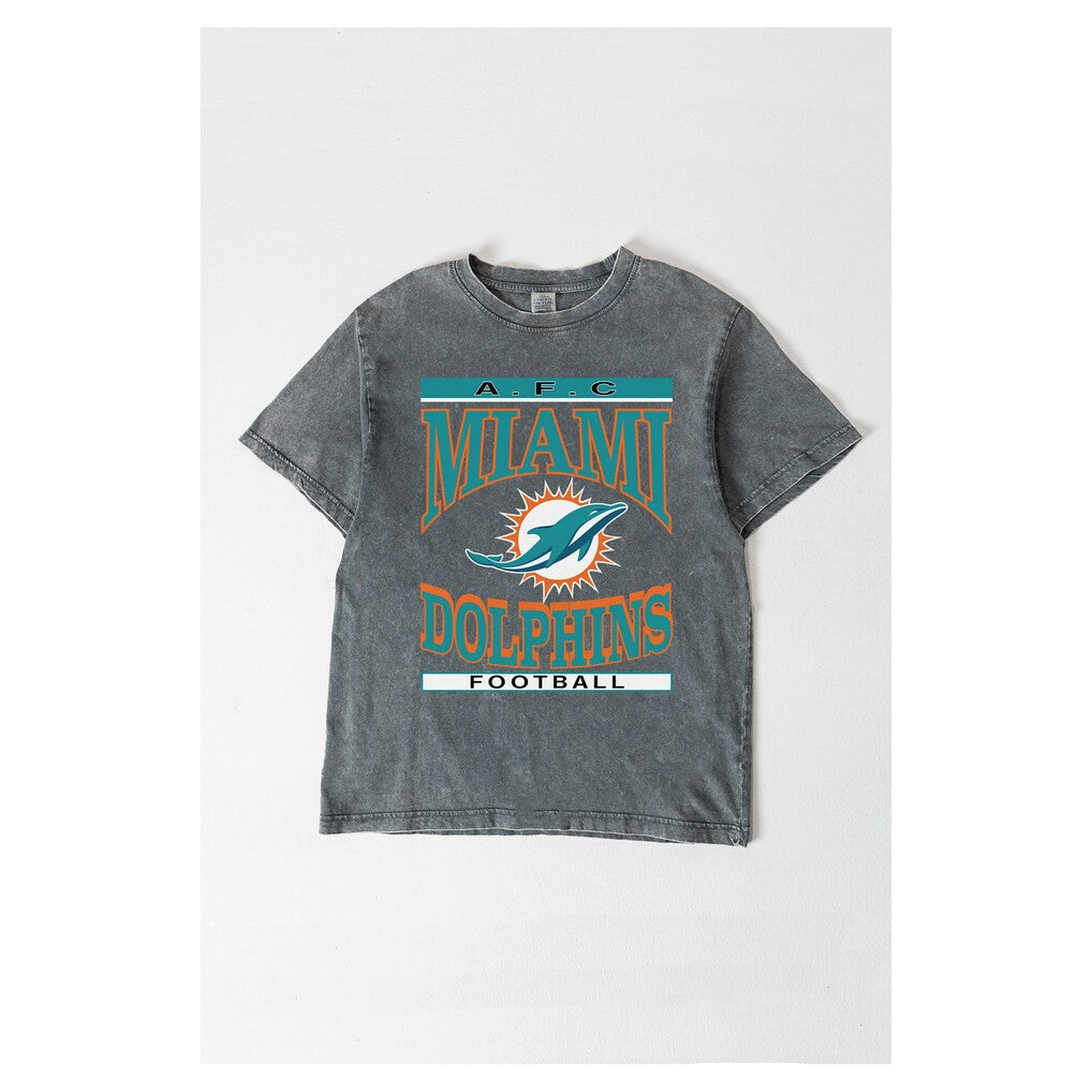 Miami Dolphins  Gameday Couture Women's Oversized Classic Grind Washed T-Shirt