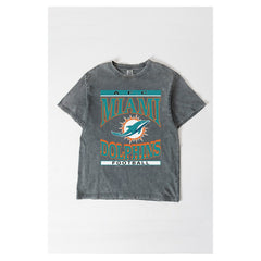 Miami Dolphins  Gameday Couture Women's Oversized Classic Grind Washed T-Shirt