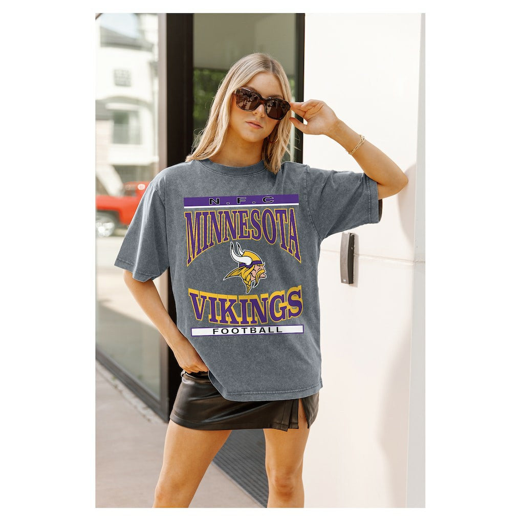Minnesota Vikings  Gameday Couture Women's Oversized Classic Grind Washed T-Shirt