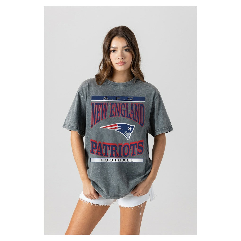 New England Patriots  Gameday Couture Women's Oversized Classic Grind Washed T-Shirt