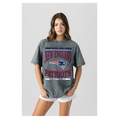 New England Patriots  Gameday Couture Women's Oversized Classic Grind Washed T-Shirt