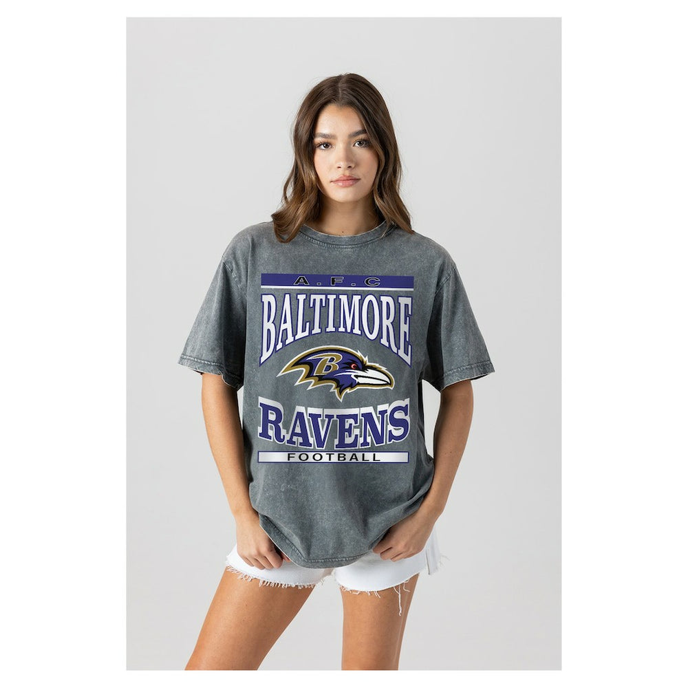 Baltimore Ravens  Gameday Couture Women's Oversized Classic Grind Washed T-Shirt