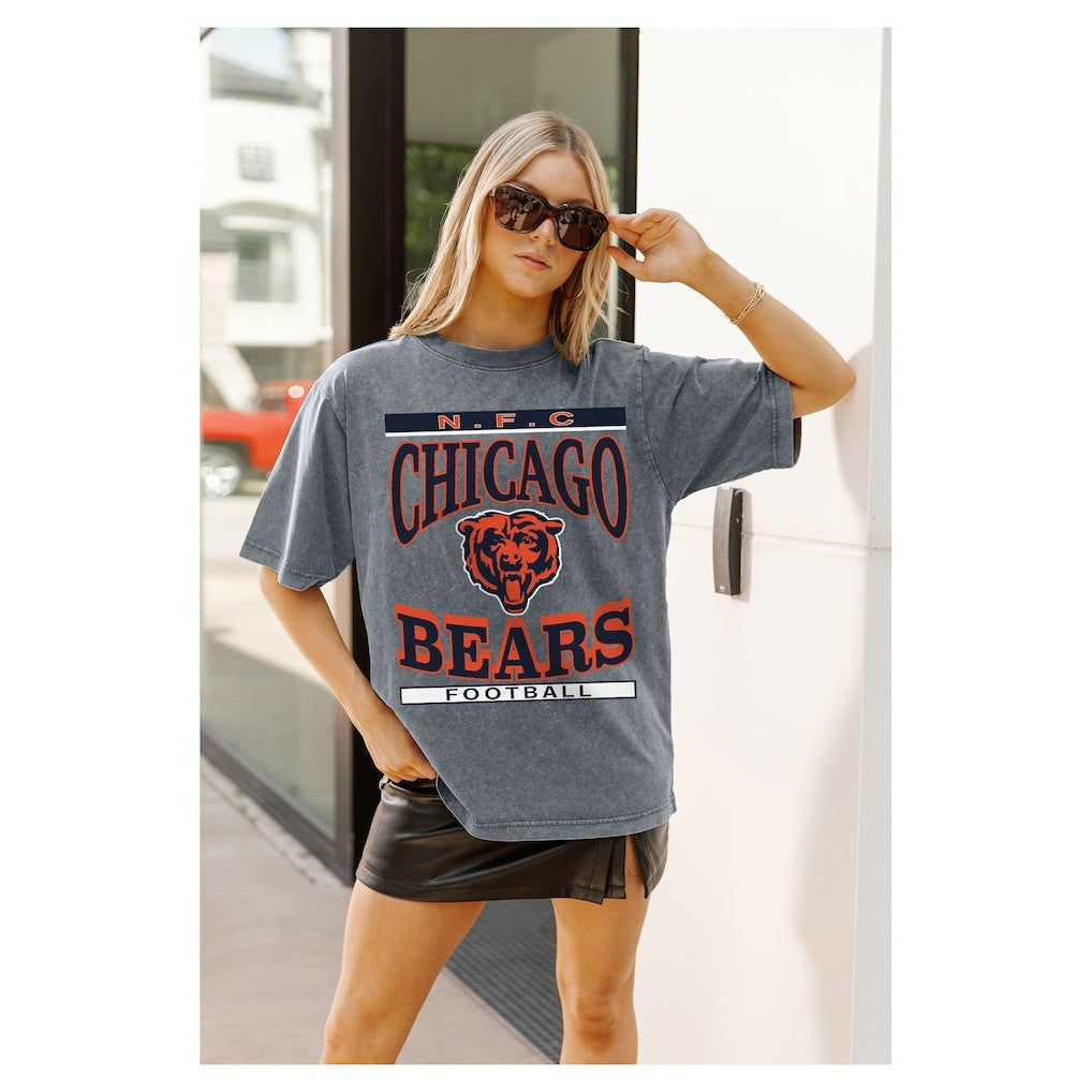 Chicago Bears  Gameday Couture Women's Oversized Classic Grind Washed T-Shirt