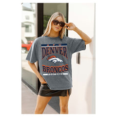 Denver Broncos  Gameday Couture Women's Oversized Classic Grind Washed T-Shirt