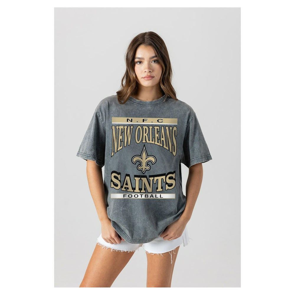New Orleans Saints  Gameday Couture Women's Oversized Classic Grind Washed T-Shirt