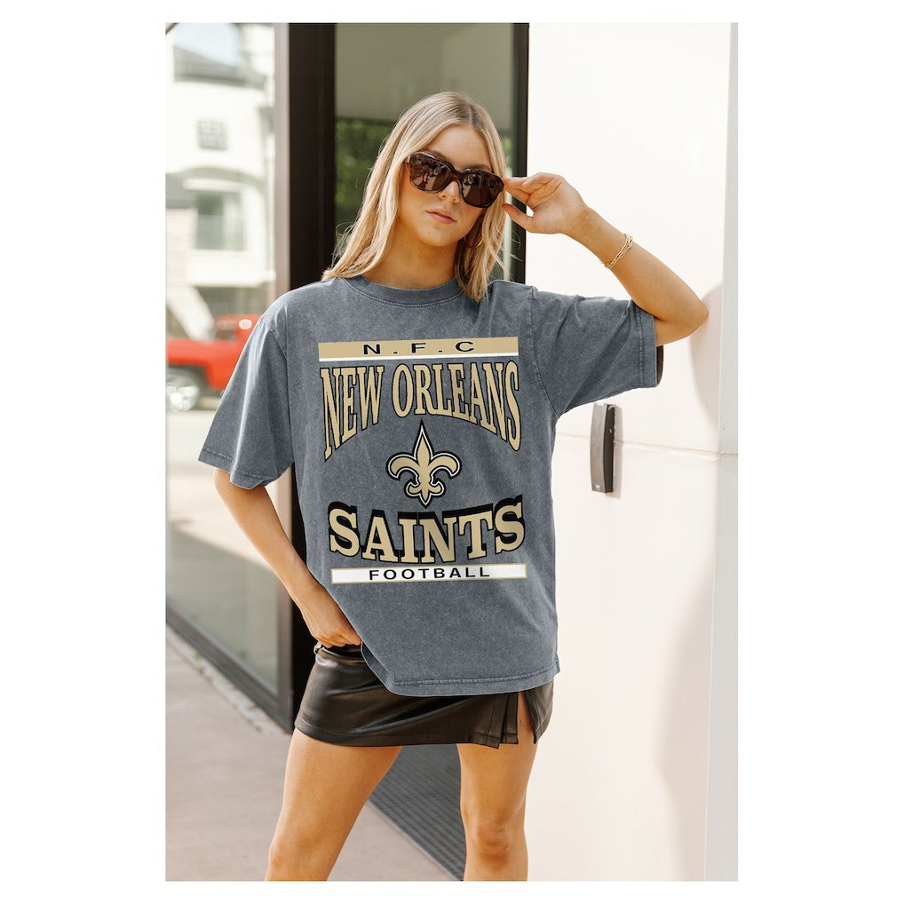 New Orleans Saints  Gameday Couture Women's Oversized Classic Grind Washed T-Shirt