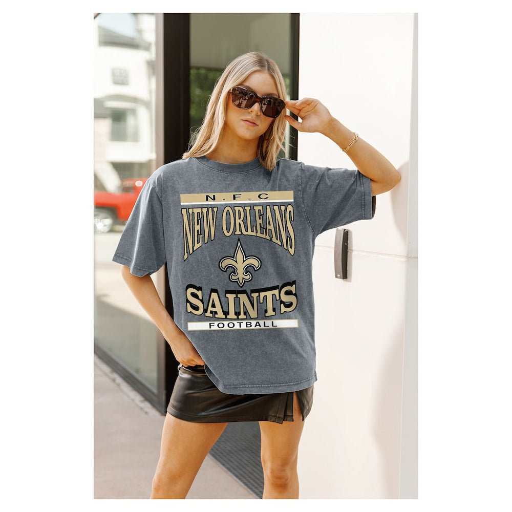 New Orleans Saints  Gameday Couture Women's Oversized Classic Grind Washed T-Shirt