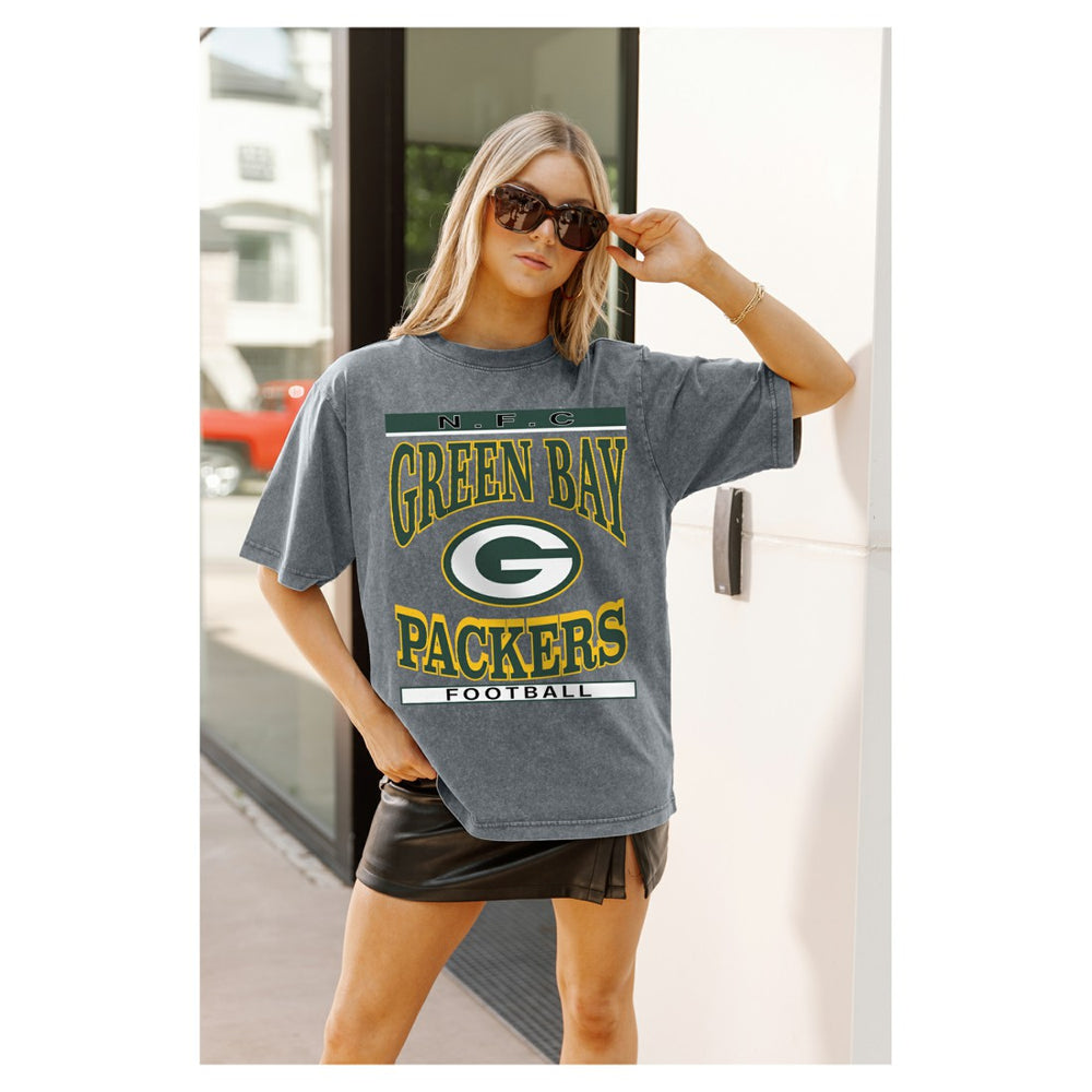 Green Bay Packers  Gameday Couture Women's Oversized Classic Grind Washed T-Shirt