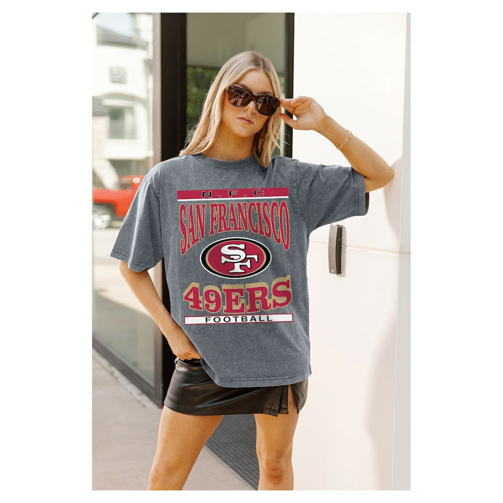 San Francisco 49ers  Gameday Couture Women's Oversized Classic Grind Washed T-Shirt