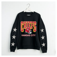 Kansas City Chiefs  Gameday Couture Women's Pure Victory Rhinestud Star-Sleeve Pullover Sweatshirt
