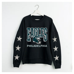 Philadelphia Eagles  Gameday Couture Women's Pure Victory Rhinestud Star-Sleeve Pullover Sweatshirt
