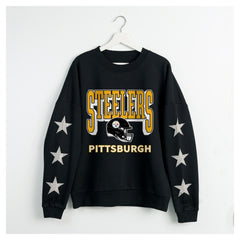 Pittsburgh Steelers  Gameday Couture Women's Pure Victory Rhinestud Star-Sleeve Pullover Sweatshirt