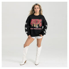 San Francisco 49ers  Gameday Couture Women's Pure Victory Rhinestud Star-Sleeve Pullover Sweatshirt