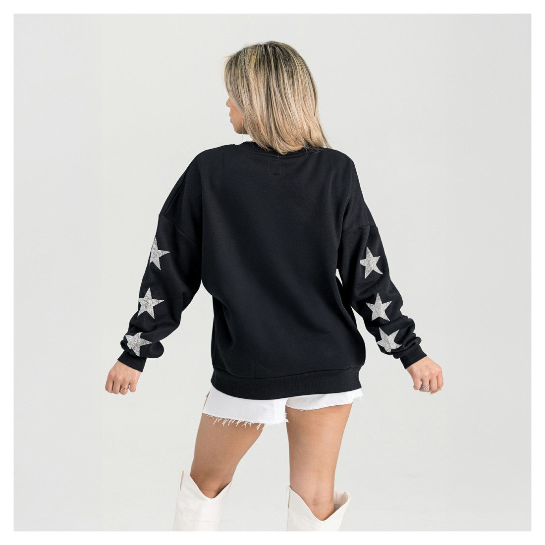 Detroit Lions  Gameday Couture Women's Pure Victory Rhinestud Star-Sleeve Pullover Sweatshirt