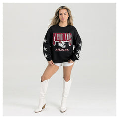 Arizona Cardinals  Gameday Couture Women's Pure Victory Rhinestud Star-Sleeve Pullover Sweatshirt