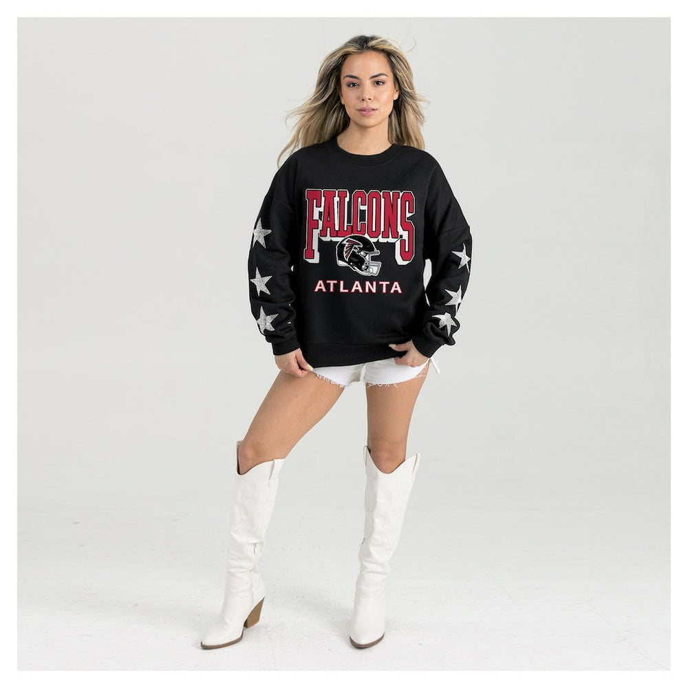 Atlanta Falcons  Gameday Couture Women's Pure Victory Rhinestud Star-Sleeve Pullover Sweatshirt
