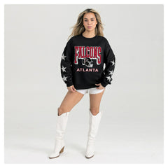 Atlanta Falcons  Gameday Couture Women's Pure Victory Rhinestud Star-Sleeve Pullover Sweatshirt