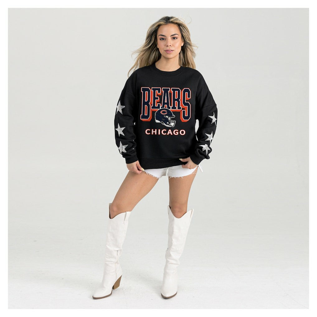 Chicago Bears  Gameday Couture Women's Pure Victory Rhinestud Star-Sleeve Pullover Sweatshirt