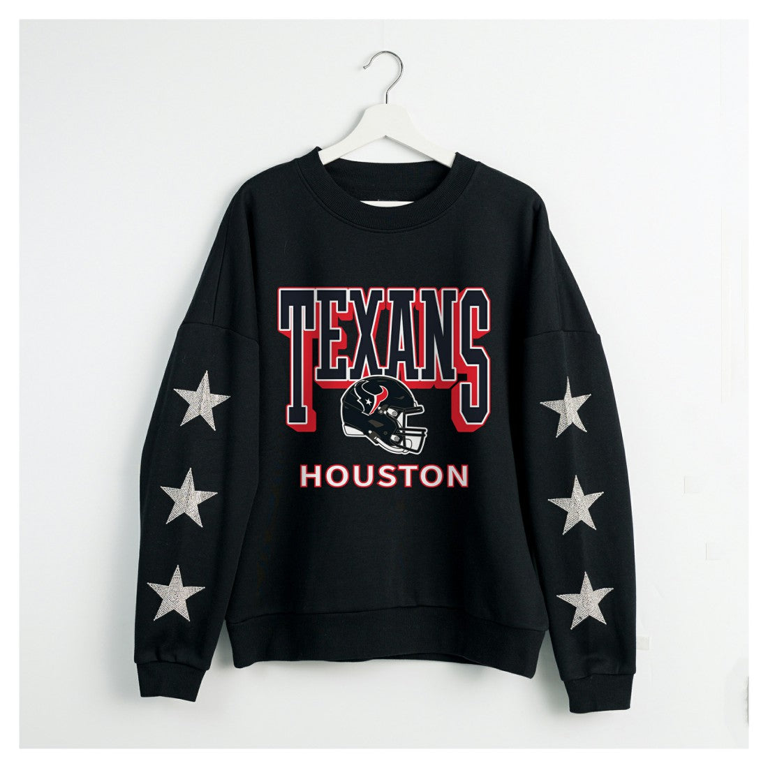 Houston Texans  Gameday Couture Women's Pure Victory Rhinestud Star-Sleeve Pullover Sweatshirt