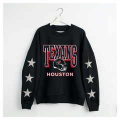 Houston Texans  Gameday Couture Women's Pure Victory Rhinestud Star-Sleeve Pullover Sweatshirt