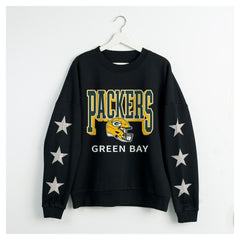 Green Bay Packers  Gameday Couture Women's Pure Victory Rhinestud Star-Sleeve Pullover Sweatshirt