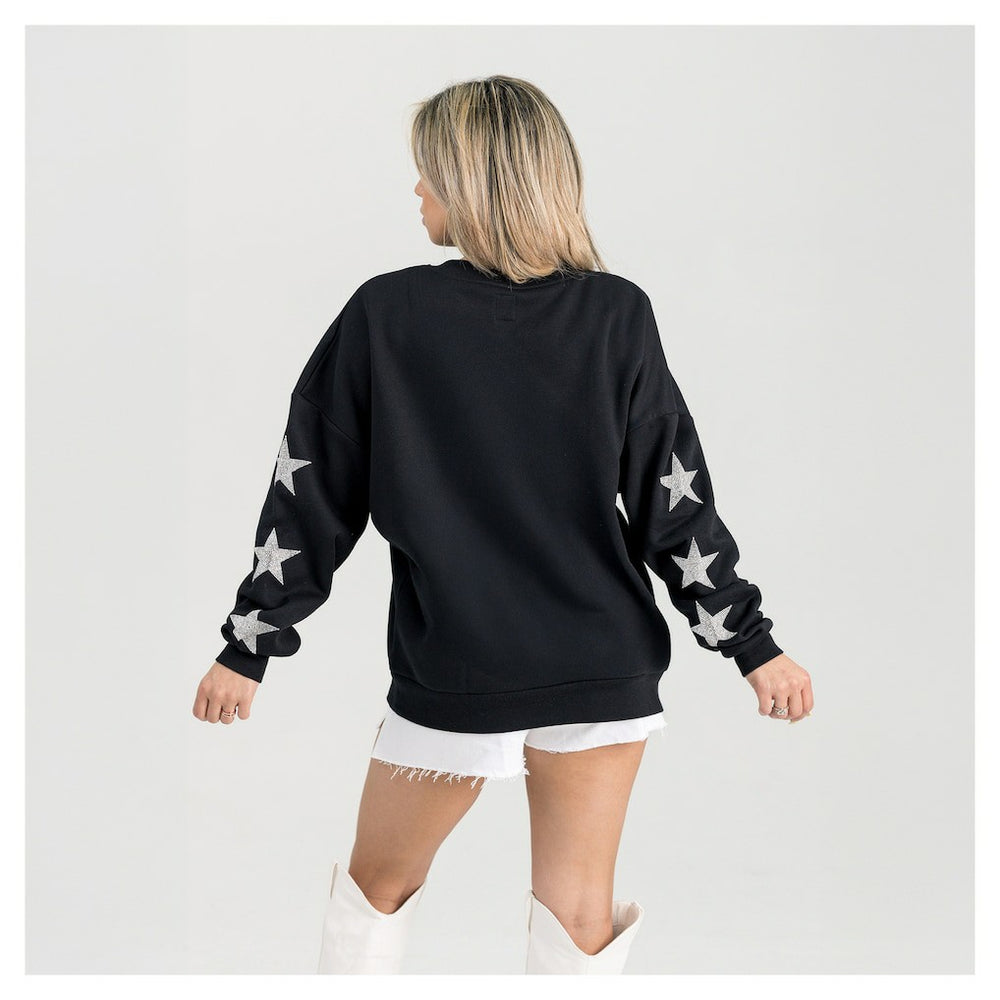 Indianapolis Colts  Gameday Couture Women's Pure Victory Rhinestud Star-Sleeve Pullover Sweatshirt