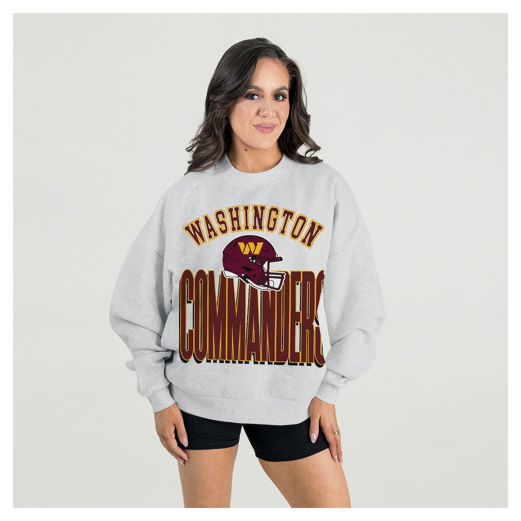Washington Commanders  Gameday Couture Women's Fierce Focus Premium Oversized Fleece Pullover Sweatshirt